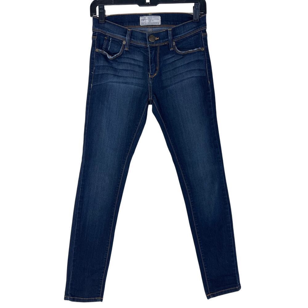 Free People Blue Denim Skinny Jeans - Size 26